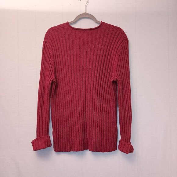 Lauren Ralph Lauren Silk & Linen Cable Knit Women Sweater Long Sleeve V Neck LG - Picture 2 of 7